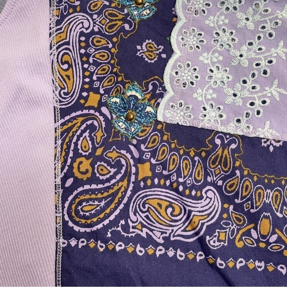 NWT FREE PEOPLE WE THE FREE oversized purple top in “cornflower combo” - Picture 8 of 10
